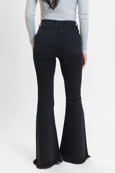 Details Stretchy flare jeans Fabric has stretch High-rise fit with distressed hem Pair this with a sweater and booties! Unlined Size 26 Regular inseam: 32" (model is 5'6) Size 26 Tall inseam: 34" (model is 5'8) Material and Care 88% cotton, 7% polyester, 3% viscose, 2% spandex Cold gentle machine wash, dry opposite in shade Patterns may vary Materials may have natural variations Colors may vary from different viewing devices Halloween Trends, Short Maxi Dress, Pink Activewear, Jeans Fabric, Pink Rompers, Red Jumpsuit, Pink Jacket, Sweater Sale, Pink Leggings