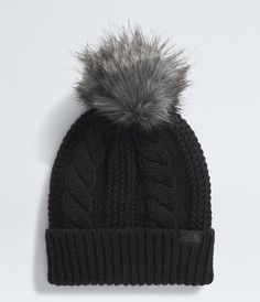 The popular Women’s Oh Mega Fur Pom Beanie now features a body made from 100% recycled fabric, an oversized faux fur pom and updated, modern cabling. As one of our Circular Design styles, it’s made from sustainably conscious materials and recyclable when you get it back to us. Women's Women's Beanies [North Face, Northface, thenorthface, the northface, TNF, tnf] Girl Beanie, Retro Brand, Circular Design, Women's Beanie, Boys Accessories, Hiking Women, Sock Shop, Water Repellent Fabric, Kids Sale