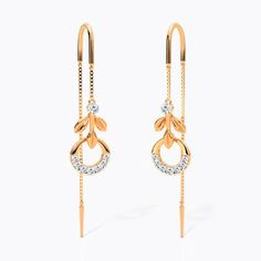 Encircle Fern Sui Dhaga Suidhaga Earrings Gold Latest, Gold Sui Dhaga Earrings Indian, Sui Dhaga Gold Earrings Latest, Delicate Wedding Jewelry, Tops Earrings, Diamond Jewellery Designs