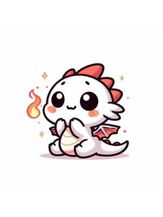 a cartoon character sitting on the ground next to a burning fire with its eyes closed