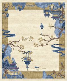 #rugs #arearugs Chinoiserie Rug, Modern Color Schemes, Weaving Rug, Scandinavian Rug, Ancient Myths, Fine Rugs, Silk Yarn, Rectangular Rugs, Carpet Design