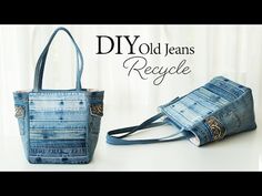 an old jeans recycle bag and purse