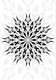 an abstract black and white design on a white background