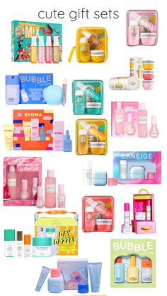 #preppy gift sets #bubbleskincare #glowrecpie #laneige #soldejanerio #byoma #drunkelephant Stuff To Put In Goodie Bags, Birthday Wishlist Skincare, Skincare Gift Sets, Skincare Products Set, Preppy Gift Ideas, Cute Wishlist, Birthday Wishlist Ideas, Preppy Skin Care, Sephora Gift Sets