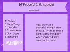 doTERRA Peaceful Child copycat blend Essential Oil Chart, Doterra Blends, Essential Oils Guide, Essential Oils Health