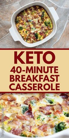 the keto breakfast casserole has been cooked and is ready to be eaten