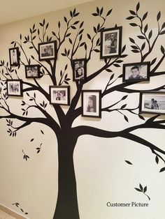 a family tree with many pictures on it