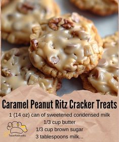 caramel peanut ritz cracker treats on a plate