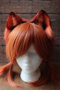 🧡 Natural Orange Red Autumn theme Kitten ears 🧡 ♥️ Made with faux fur 🧡 Details are airbrushed on ♥️ Ear jewelry can be added for $10 Adjustable Red Headband For Costumes, Adjustable Red Headband For Costume, Red Adjustable Headband For Costume, Red Headband For Costume, Red Headband Headpieces For Costumes, Red Warrior, Toralei Stripe, Demon Wolf