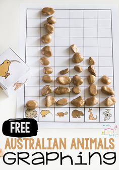 an australian animal graphing game with rocks on it