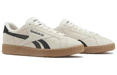 Reebok Club C Grounds UK 'Chalk Reebok Rubber Gum' 100033073 High Top Reeboks, Gum Sole Sneakers, Vans Shoes Fashion, Reebok Classic Club C, Reebok Club C 85, Black Reebok, Clothing Staples, Limited Edition Sneakers, Reebok Club C