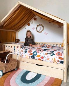 Diy Toddler Bed, House Beds For Kids, Kids Bedroom Designs, Dekorasi Kamar Tidur, Kids Interior Room, Toddler Rooms