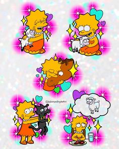 the simpsons stickers are all different colors