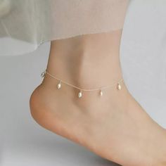 925 Sterling Silver Ankle Natural Freshwater Pearl Anklet Dangling Women Jewelry | eBay Wedding Anklets, Silver Ankle Bracelet, Leg Chain, Pearl Anklet, Sterling Silver Anklet, Silver Anklets, Beaded Anklets, Foot Jewelry, Chain Anklet