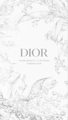 the cover to dior's new album, featuring flowers and birds on white paper