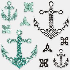 an anchor and other decorative elements