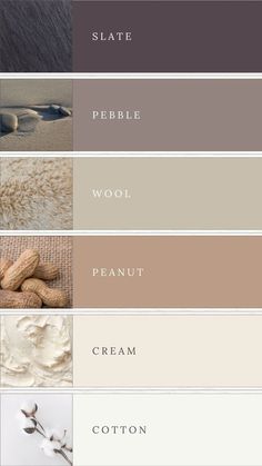 different shades of paint in the same color scheme, including brown, white and beige