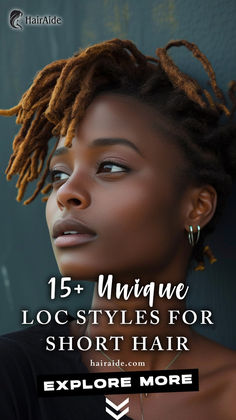 Creative Crop: Express your creativity with these loc styles designed to complement and enhance your short hair. 💇‍♀️✨ Loc Styles With Scarf, Short Microlocs Hairstyles, Unique Loc Styles Short, Short Microlocs Styles, Loc Styles For Short Hair, Unique Loc Styles, Afro Hair Inspiration, Short Dread Styles, Dreads Short Hair