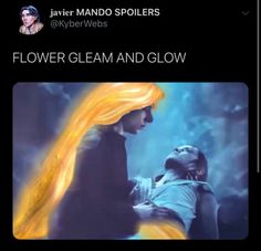 an image of a woman holding a man in her arms with the caption flower gleam and glow