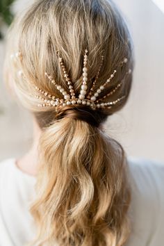 Pearl Ponytail, Bridal Ponytail, Wedding Ponytail, Perfect Ponytail, Glam Waves, Wedding Hair Up, Pearl Hair Pins, Bridal Look, Hair Vine