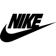 the nike logo is shown in black and white