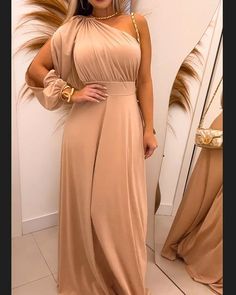 One Shoulder Flowy DressSuitable for the crowd: womenSuitable style: fashionable and casualFor the season: Summer.Spring.AutumnFabric: Polyester Zebra Dress, Pink M, Khaki Dress, Flowy Dress, Print Chiffon, Color Khaki, Season Summer, Dress P, Pink Dress