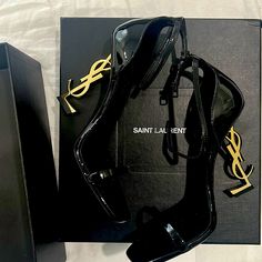 Worn Once Ysl Heels.Got It Too Small But In Great Condition. Shown In Photos The Bottom Has Some Marks. Authentic Heels Brought Through Saks Fifth Avenue. Basically Brand New Designer Heels. Dust Bag Included/ Box Included St Laurent Heels, Ysl Heels Aesthetic, Fancy Black Heels, Ysl High Heels, Expensive High Heels, Branded Heels, Expensive Heels, Yves Saint Laurent Heels, Saint Laurent Heels