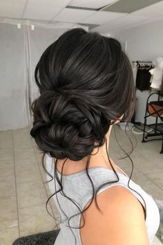 Textured Low Updo Low Bun Wedding Hair, Low Updo, Quinceanera Hairstyles, Simple Wedding Hairstyles