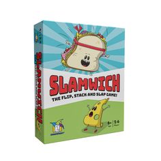 a box with an image of a sandwich on the front and bottom, which reads slamtuch