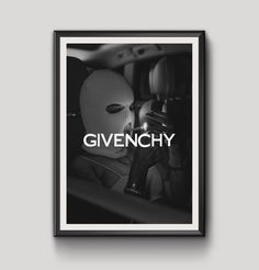 a black and white photo with the words givenchy on it