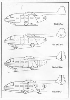 four different types of airplanes are shown in this diagram