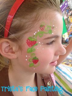 Easy Face Paint Ideas For Kids, Fruit Face Painting, Face Painting Designs For Adults Simple, Easy Cheek Face Painting, Spring Face Paint Ideas, Cute Face Painting Ideas, Easy Facepaint Ideas, Simple Face Painting Ideas For Adults