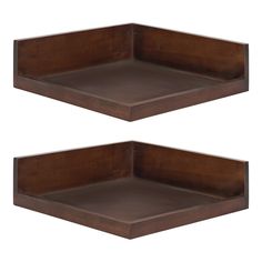 two wooden trays sitting side by side