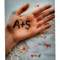 a person's hand with the word aids written on it and hearts around them