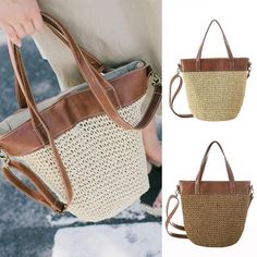 pillow shape straw tote bag Brown Straw Bag With Removable Pouch, Designer Brown Satchel, Natural Color Satchel For Shopping, Cream Beach Bag For Travel, Daily Use Beige Beach Bag, Handheld Crochet Bag With Removable Pouch, Trendy Crochet Satchel Bag, Trendy Beige Straw Bag, Handheld Crochet Travel Bag