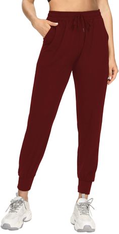 PRICES MAY VARY. 92% Polyester, 8% Spandex Imported ✅【Breathable & Comfortable】: 92% Polyester, 8% Spandex. Soft, Comfortable, Elastic, Breathable fabric.Loose fit sweatpants. It is comfortable to wear all the year round. ✅【Elastic and Adjustable Waistband】:Easily adjust waist circumference. The comfortable elastic band and adjustable drawstring will keep it on your waist without rolling off during training. This pants can show the curve of your long legs very well. ✅【Two Side Pocket】:The perfec Loose Midi Dress, Work Pants Women, Women Jogger Pants, Slacks For Women, Joggers Pants, Lace Top Long Sleeve, Workout Running, Workout Yoga, Pants With Pockets