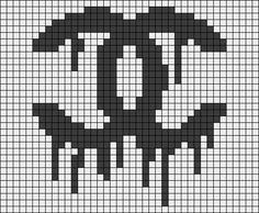 a cross stitch pattern with black and white designs