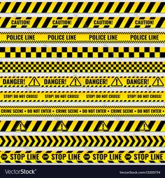 yellow and black hazard tape with danger signs