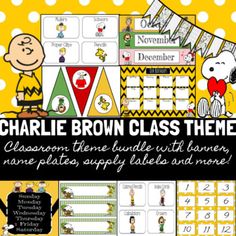 charlie brown class theme for classroom activities and printables, with the title's name