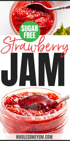 Sugar Free Jam Chia Seed Jam Recipe, Chia Seed Jam, Sugar Free Jam, Strawberry Flavor, Natural Sugar