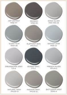 the different shades of gray paint