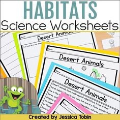 an animal themed science worksheet with the words desert animals written on it and some pictures