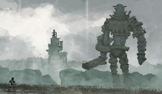 an image of a giant robot standing in the water