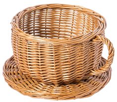 two wicker baskets sitting next to each other