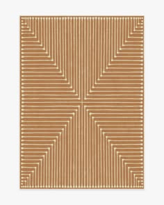 an orange and white rug with lines in the middle, on top of a white background