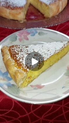 a piece of pie sitting on top of a plate next to another slice of pie