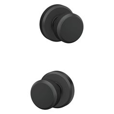 an image of a black door knob with two round knobs on each one side