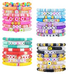 PRICES MAY VARY. 💝【Preppy Surfer Bracelets Set】:32pcs different style clay beaded bracelets in a pack,including surfer heishi bracelet,clay bead bracelet,gold bead bracelet,friendship bracelets and so on.add Evil Eye elements, made your bracelet unique.This colorful beaded stretch bracelet is the perfect way to add a beautiful detail to your favorite outfits this season! 💝【Colorful Beaded Bracelets】:Preppy beaded bracelets material--layering bracelets are made of high quality polymer clay, cer Preppy Jewelry Bracelets, Claybead Bracelet, Bracelets Preppy, Bracelet Clay, Beachy Bracelets, Layering Bracelets, Vinyl Disc, Heishi Bracelet, Preppy Bracelets