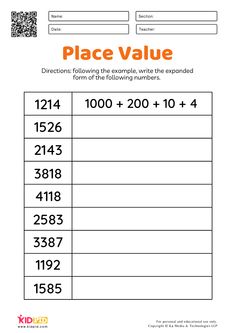 the place value worksheet for students to practice their numbers and subtractions