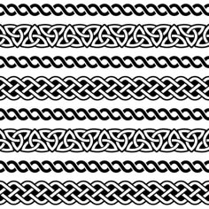 a set of black and white celtic patterns